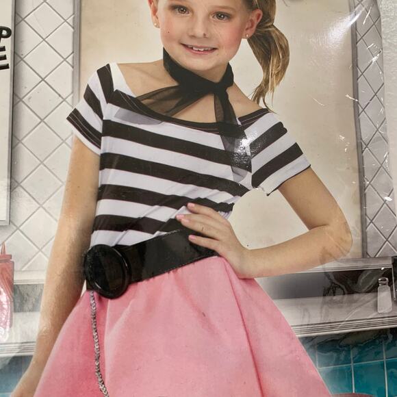 NWT 50s Soda Shop Sweetie Costume Girls sz Large 12-14 Poodle Skirt Fun World - Picture 5 of 8